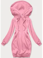 Svetloružová dlhá tepláková mikina (YS10005-20)