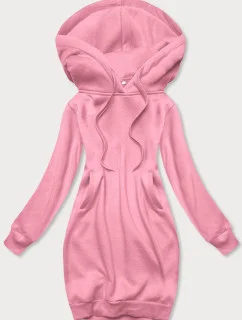 Svetloružová dlhá tepláková mikina (YS10005-20)