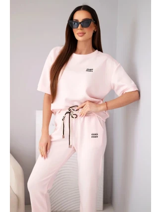 Dámsky viskózový set s krátkym rukávom a nohavicami s lemom candy pink Dámsky viskózový set s krátkym rukávom a nohavicami s lemom candy pink