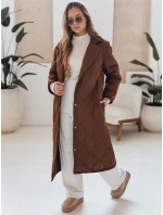 Dámsky prešívaný dlhý kabát TRENDIFY hnedý FashionStreet TY4939