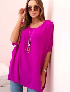 Blúzka nadrozmernej veľkosti s príveskom baklažánu