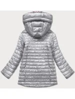 Obojstranná šedá dámska kvetovaná bunda (PC-7509-61)