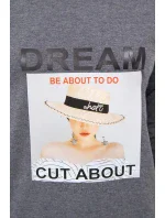 Šaty s potlačou Dream v grafitovej farbe