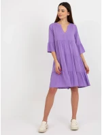 Dámske šaty D73761M30214B fialové - FPrice Dámske šaty D73761M30214B fialové - FPrice