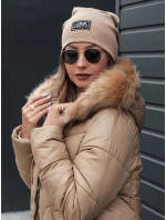 Dámska zimná bunda MELOMA prešívaná s kapucňou béžová FashionStreet TY4712