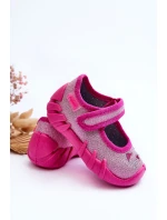 Papcie Baleriny Błyszczące Kotki Befado 109P235 Różowe