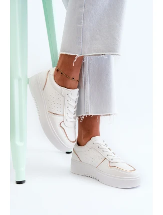 Damskie Sneakersy Na Platformie Białe Tessama