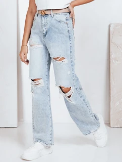 Dámske modré džínsy so širokým rebrovaním FashionStreet UY2794