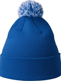 Atlantis Headwear Wind-S Pompom Pletená čepice s bambulí 33.0294 royal/white