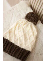Milano fleecová čiapka K203 ecru+mocca