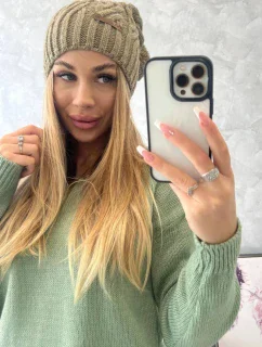 Fleecová čiapka Paulina K227 khaki