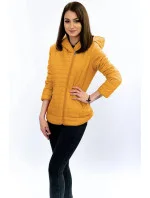Žltá bunda s asymetrickým zipsom (DL015)