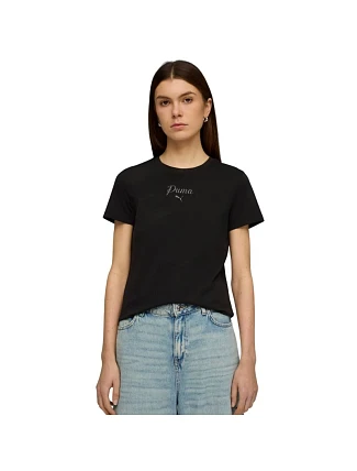 Dámske tričko Puma ESS Script Tee black 691760 01 Dámske tričko Puma ESS Script Tee black 691760 01