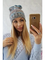 Fleecová čiapka Klaudia K255 marine+grey
