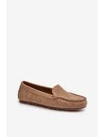 Damskie Zamszowe Mokasyny Ciemnobeżowe Ranica