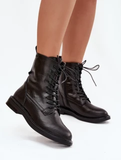 Dámske kožené zateplené členkové Workers Big Star SS274480 Black