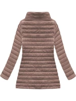 Prešívaná bunda v staroružovej farbe s kapucňou (7473-PLUS)