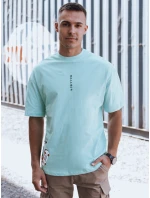 Pánske tyrkysové tričko s potlačou FashionStreet RX5509