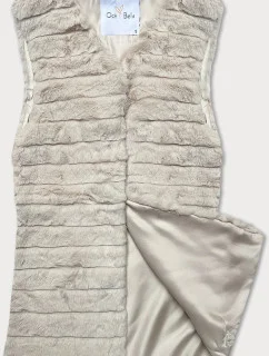 Ecru kožušinová vesta s podšívkou (2114)