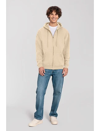 Fruit of the Loom Iconic Premium Hooded Sweat Jacket Mikina s kapucňou z hrubej bavlny 16.2286 desert sand Fruit of the Loom Iconic Premium Hooded Sweat Jacket Mikina s kapucňou z hrubej bavlny 16.2286 desert sand