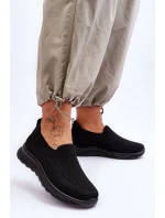 Damskie Tenisówki Materiałowe Wsuwane Czarne Adiora