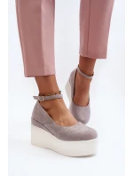 Damskie Espadryle Na Koturnie Szare Malla