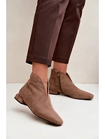 Nízke topánky so zapínaním na zips, nízky podpätok, tmavo béžové, Canella Nízke topánky so zapínaním na zips, nízky podpätok, tmavo béžové, Canella