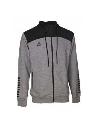 Select Oxford Zip Hoodie U T26-01811 šedá/čierna mikina Select Oxford Zip Hoodie U T26-01811 šedá/čierna mikina