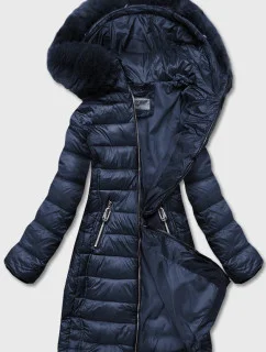 Dámska ľahká prechodná bunda v tmavomodrej farbe (b8058-3)