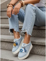 Dámske semišové tenisky s ozdobnou platformou modré FashionStreet ZY1416 Dámske semišové tenisky s ozdobnou platformou modré FashionStreet ZY1416