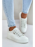 Trampki Damskie Na Platformie Ocieplane Big Star OO274A464 Białe