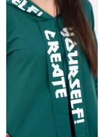 Oversize šaty s kapucňou tmavo zelené