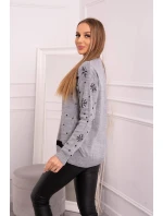 Vianočný sveter so šedým nápisom