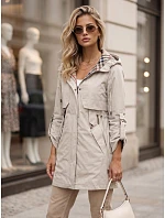 Dámska prechodná bunda typu parka s kapucňou, béžová, FashionStreet TY5812