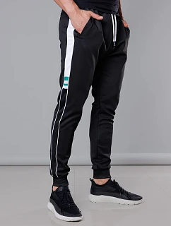 Pánske tepláky s lemovaním čierne (8K161)