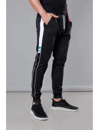 Pánske tepláky s lemovaním čierne (8K161) Pánske tepláky s lemovaním čierne (8K161)