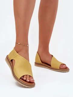 Skórzane Sandały Damskie Artiker 46C1015 Żółte