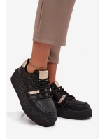 Damskie Sneakersy Na Platformie Big Star SS274360 Czarne