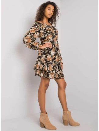 Šaty DHJ SK 15015 2.73P čierna a béžová