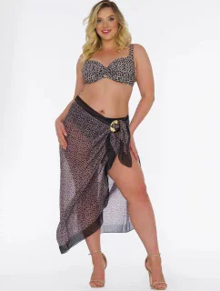 Dámske pareo 13 D95CH - 41a čierne s geometrickým vzorom - Self