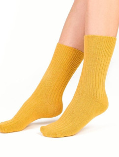 Hrejivé ponožky 093 okrovo žlté s vlnou