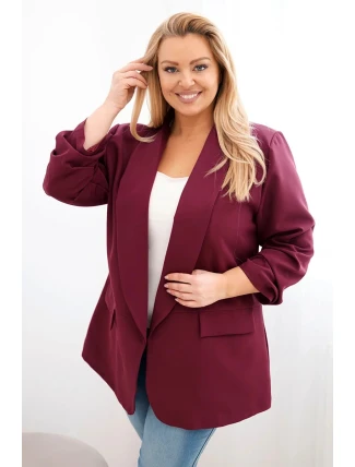Dámska elegantná bunda Plus Size Plum