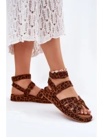 Sandały Damskie Z Rzepami Panterka Uvissa