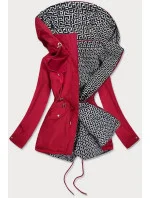 Obojstranná dámska bunda v bordovej farbe (BR9762)