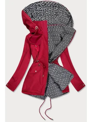 Obojstranná dámska bunda v bordovej farbe (BR9762)