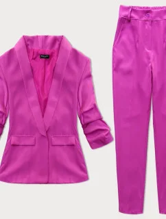 Dámsky nohavicový kostým vo fuchsiovej farbe (X22-356X)