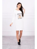 Šaty s potlačou Dream ecru