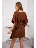 Oversize hnedé netopierie šaty Oversize hnedé netopierie šaty
