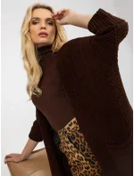 Dámsky sveter LO SW LK 3002 kardigan.98P tmavo hnedý
