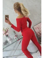 Súprava s dvojitým lemovaním červená